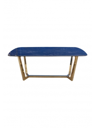 Haarlem Eettafel - Goud, Blauw Marmerlook