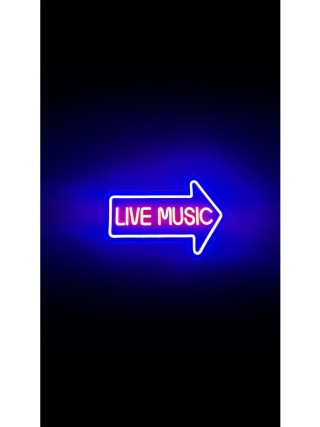 Live Music Arrow - Led Neon Sign 