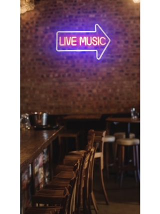 Live Music Arrow - Led Neon Sign 