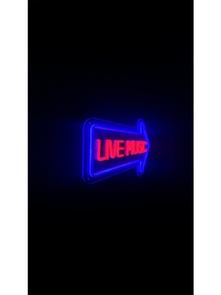 Live Music Arrow - Led Neon Sign 