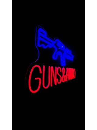 Guns & Ammo - LED Neon Sign