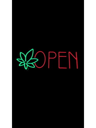 Cannabis Open - Led Neon Sign 