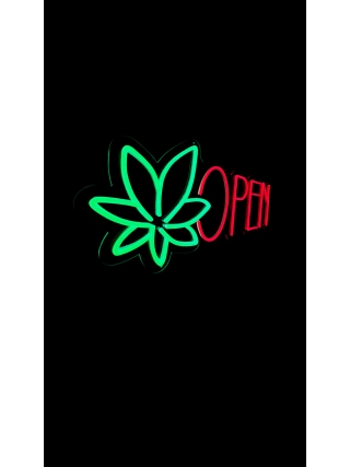 Cannabis Open - Led Neon Sign 