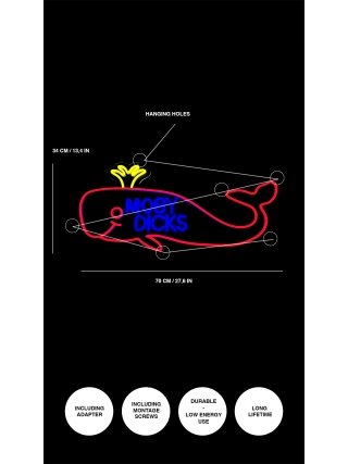 Moby Dicks - LED Neon Sign