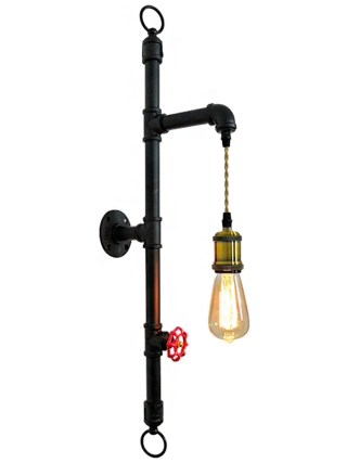 Juno  Wandlamp - Zwart, Goud, Rood