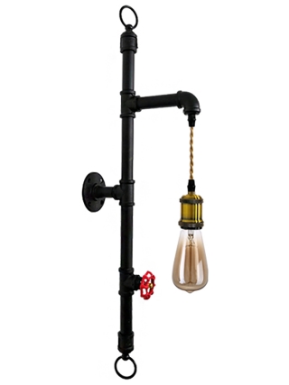 Juno  Wandlamp - Zwart, Goud, Rood