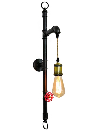 Juno  Wandlamp - Zwart, Goud, Rood