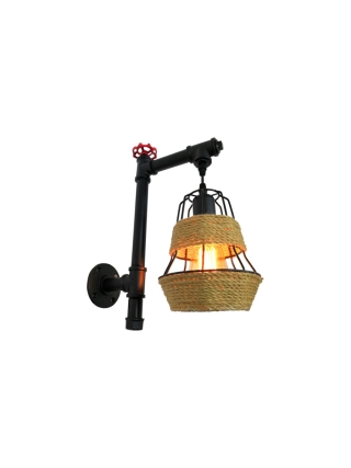 Juliet Wandlamp - Zwart, Touw, Rood