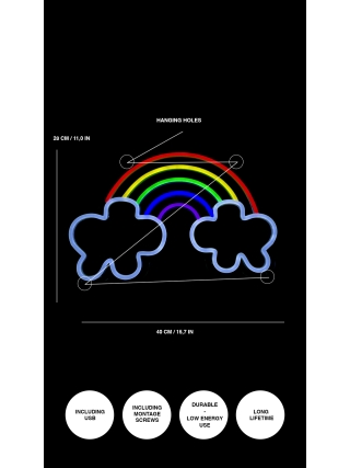 Rainbow With Clouds - LED Neon Sign