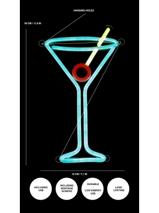 Cocktail Glass  - LED Neon Sign