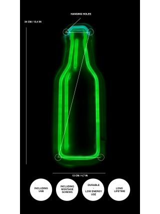 Green Bottle - LED Neon Sign