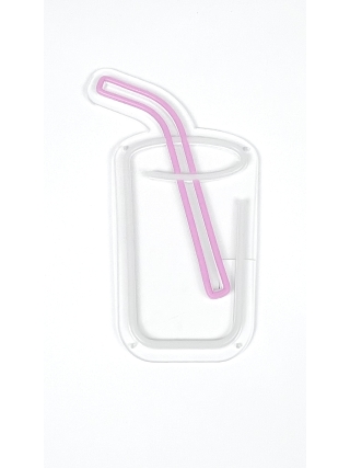 Cup Whit A Straw - LED Neon Sign