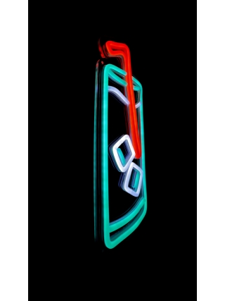 Drink Whit Straw And Ice Cubs - LED Neon Sign