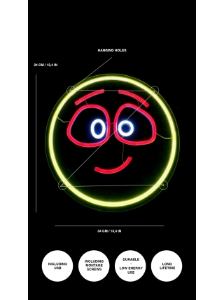 Happy Face - LED Neon Sign