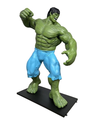 Fyberglass Sculpture - Green Cartoon Character - Multicolor