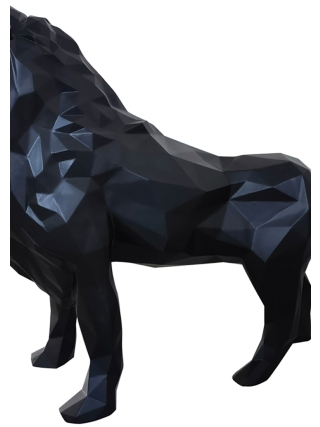 Fyberglass Sculpture - Lion - Black