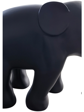 Fyberglass Sculpture - Elephant - Black