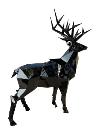 Fyberglass Sculpture - Deer - Black