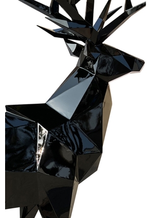 Fyberglass Sculpture - Deer - Black