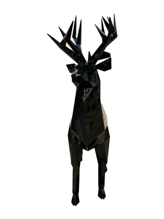 Fyberglass Sculpture - Deer - Black