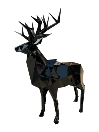 Fyberglass Sculpture - Deer - Black