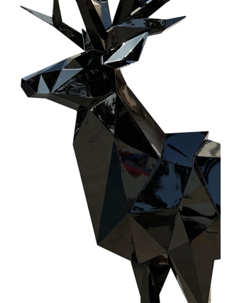 Fyberglass Sculpture - Deer - Black