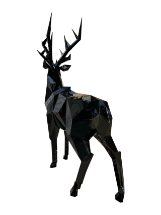 Fyberglass Sculpture - Deer - Black