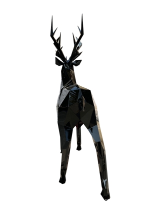 Fyberglass Sculpture - Deer - Black