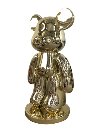 Fyberglass Sculpture - Fashion Brick Bear - Gold