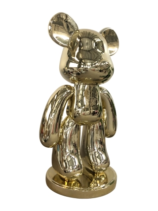 Fyberglass Sculpture - Fashion Brick Bear - Gold