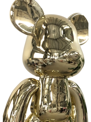 Fyberglass Sculpture - Fashion Brick Bear - Gold