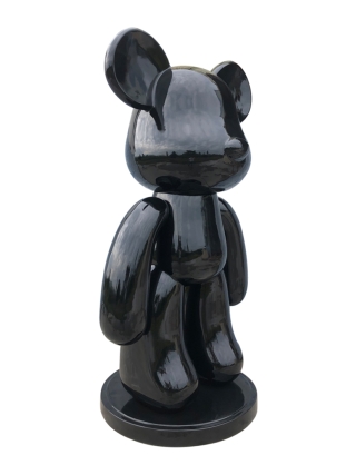 Fyberglass Sculpture - Fashion Brick Bear - Black