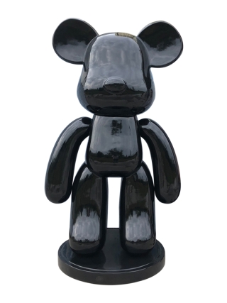 Fyberglass Sculpture - Fashion Brick Bear - Black