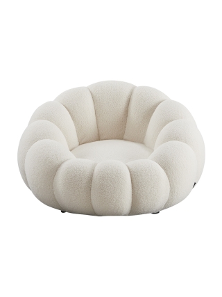 Madison Teddystof Loungestoel - Wit