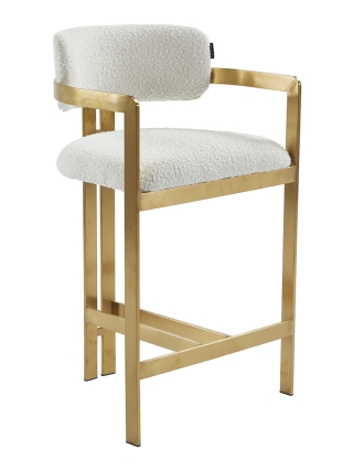 Aurora - Teddy Bar Stool - White