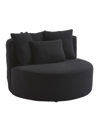 Miami Teddystof Loveseat - Zwart