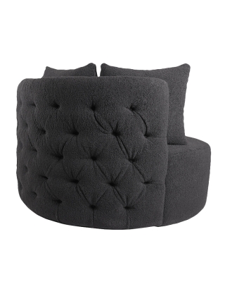 Miami Teddystof Loveseat - Zwart