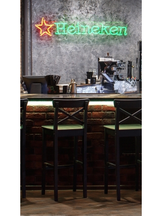 Heineken Bier Logo - Glas Neon Sign - Rood, Groen