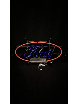 Auto Ford Logo - Glas Neon Sign - Rood, Blauw