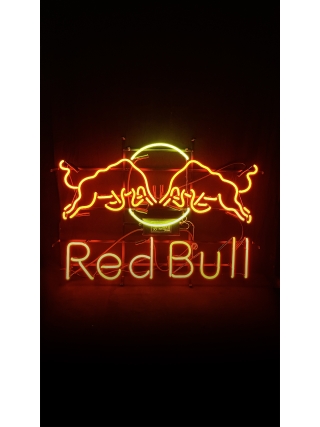 Red Bull Logo - Glas Neon Sign - Rood