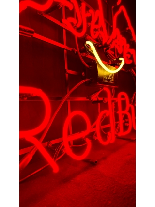 Red Bull Logo - Glas Neon Sign - Rood