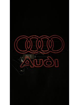 Auto Audi Logo - Glas Neon Sign - Rood