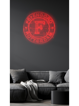 Voetbal Feyenoord Logo - Glas Neon Sign - Rood