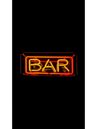 Bar - Glas Neon Sign - Rood, Geel