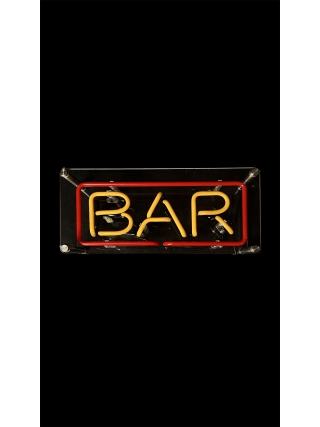 Bar - Glas Neon Sign - Rood, Geel