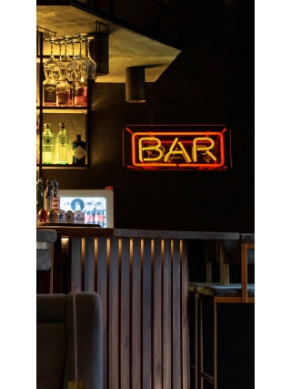 Bar - Glas Neon Sign - Rood, Geel