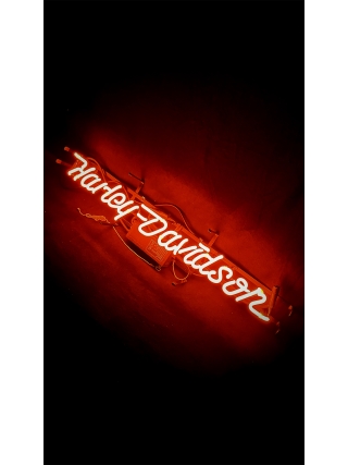 Motor Harley Davidson Logo - Glas Neon Sign - Rood