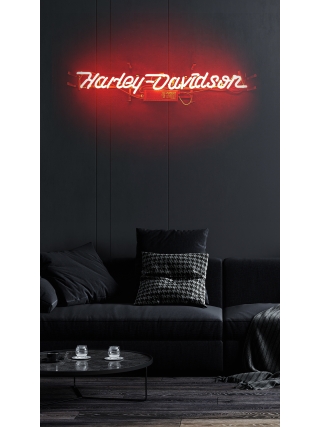 Motor Harley Davidson Logo - Glas Neon Sign - Rood