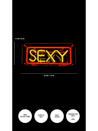 Sexy - Glas Neon Sign - Roze