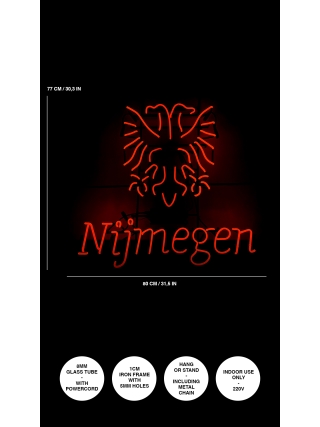 Nijmegen Logo - Glas Neon Sign - Rood